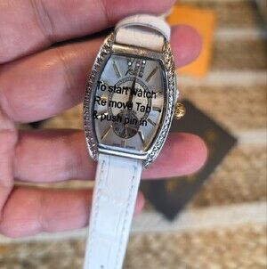 Akribos XXIV White and Silver Leather Strap Watch AK471